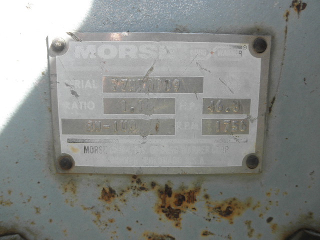 46.8 HP @ 1750 RPM, Morse #8M-IUO, Right Angle Gearbox, 1.10 :1 Ratio, 1590 RPM Output - Image 3