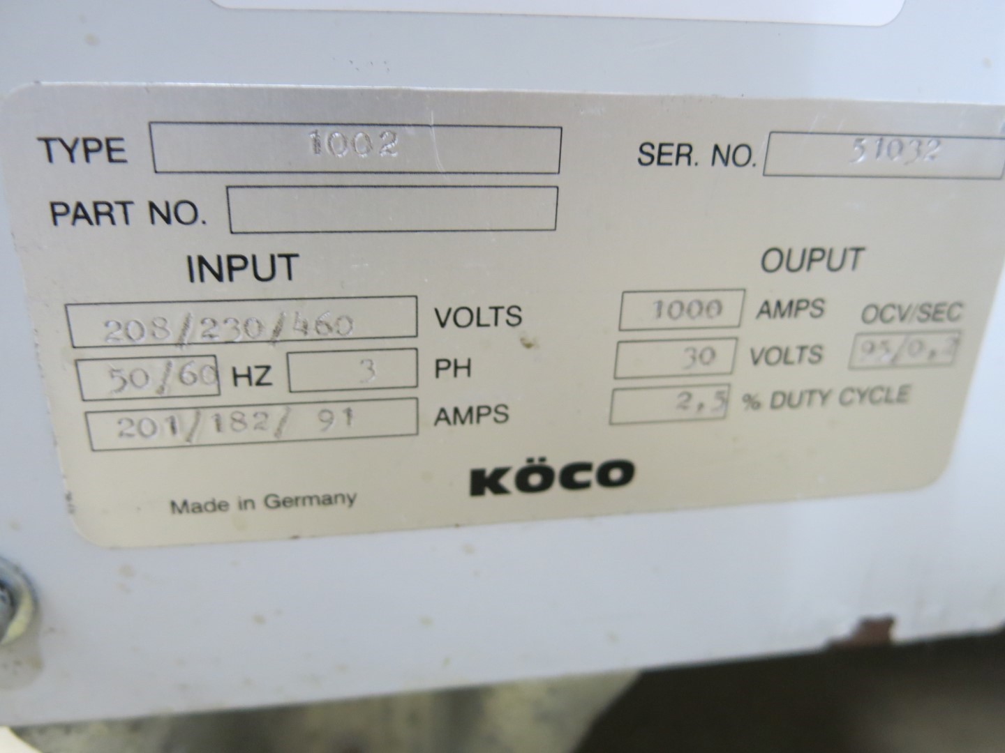 Berco #1002, Stud Welder, 1/2" Capacity, 1100 Amps, 208/230/460 V. - Image 3