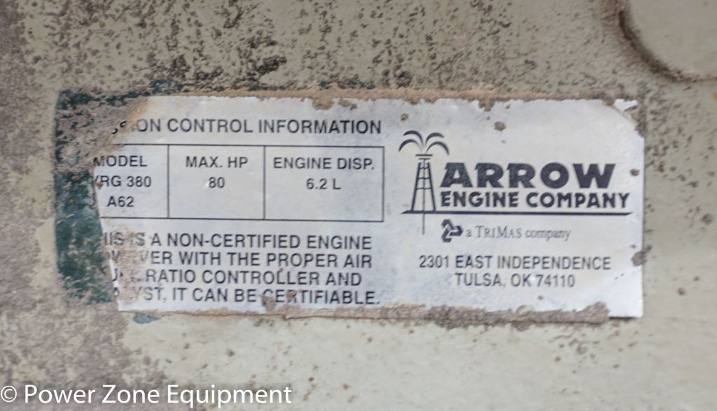 80 HP @ 1800 RPM, Arrow #A-62, Pumpjack Engine, radiator through ...