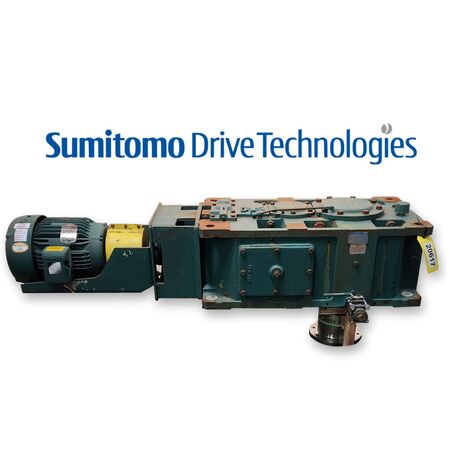 Sumitomo #PX-8065R4, right-angle spiral bevel gear motor, liquid mixer drive, 10 HP, 298.235 ratio - Image 1