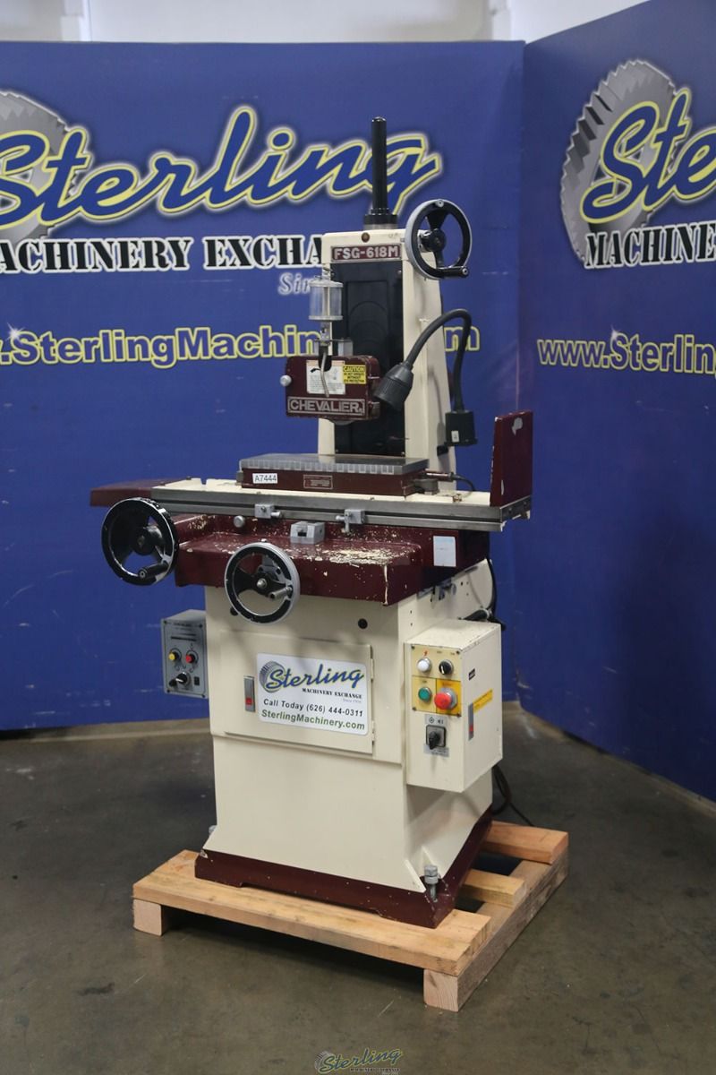 6" x 18" Chevalier #FSG-618M, grinders, 8" x 1/2" x 1-1/4" wheel, 16-82 FPM, work lamp - Image 1
