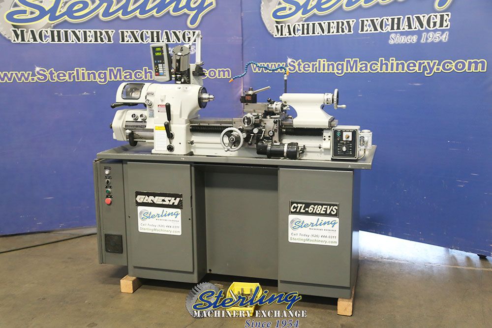 13" x 14" Ganesh #CTL-618, precision lathe, inch/metric, Newall 2-Axis digital read out, work light - Image 3