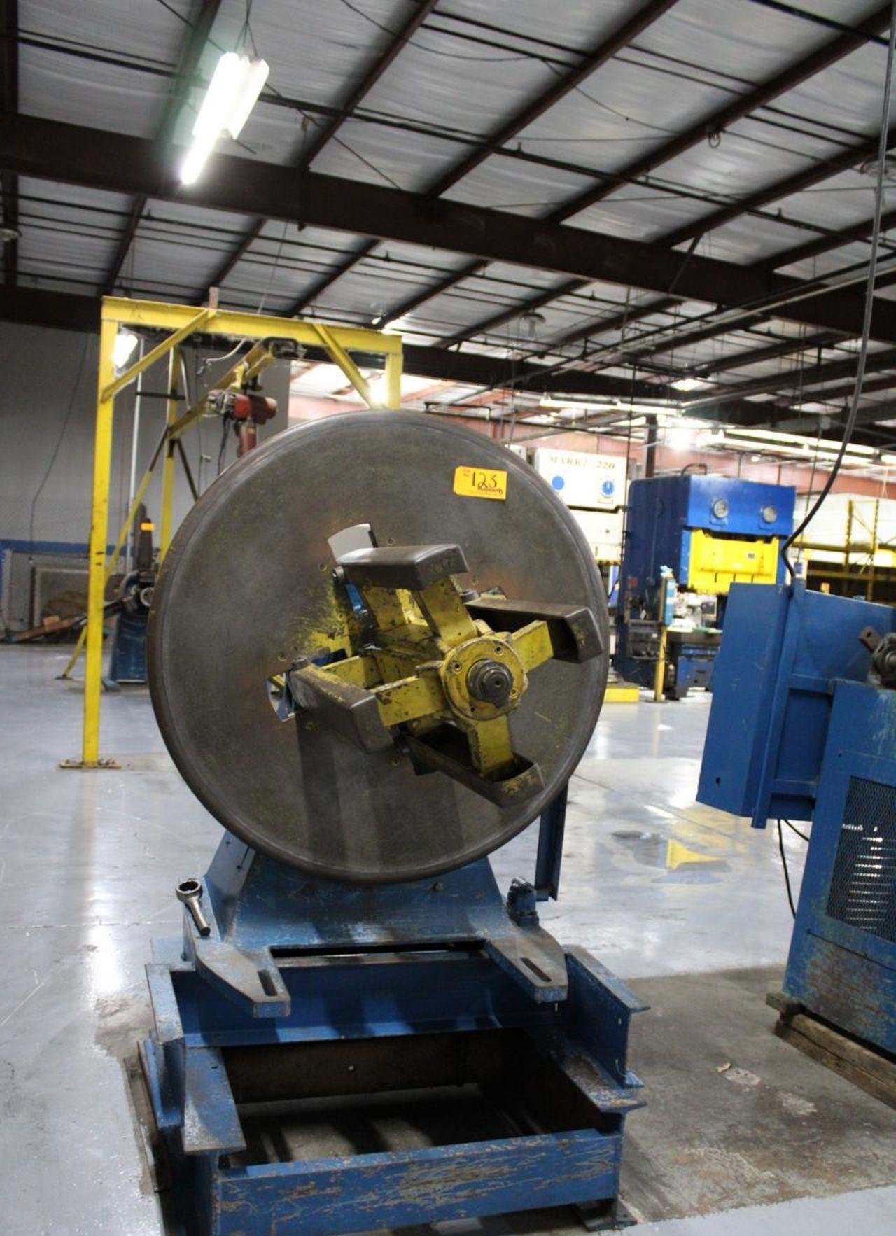 4000 lb. Littell, non-motorized uncoiler, 24" wide mandrel, 48" outside dimensions, 14"-18" ID, back plate - Image 1