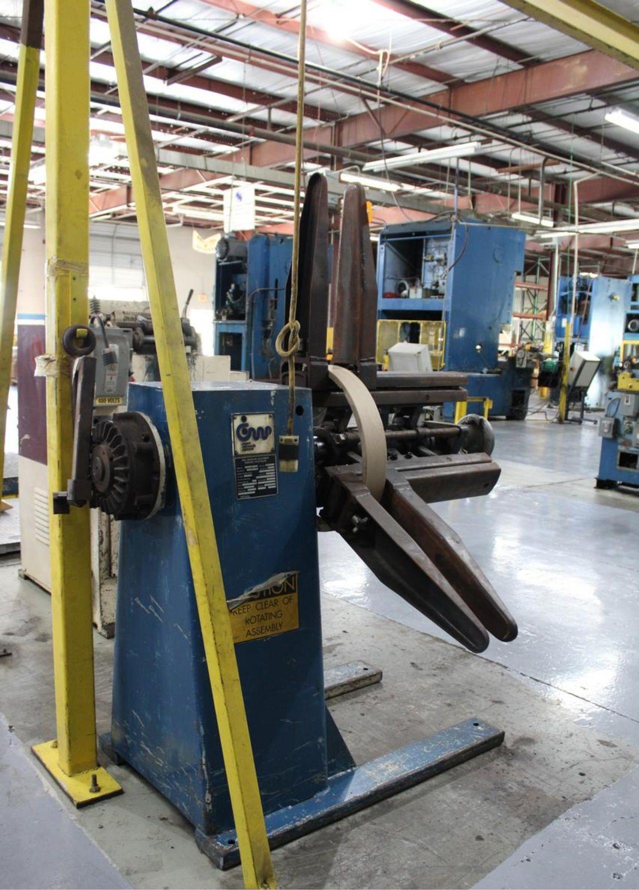 6500 lb. CWP #4R-24, uncoiler with air brake, 24" mandrel width, 60" outside dimensions, keepers - Image 2
