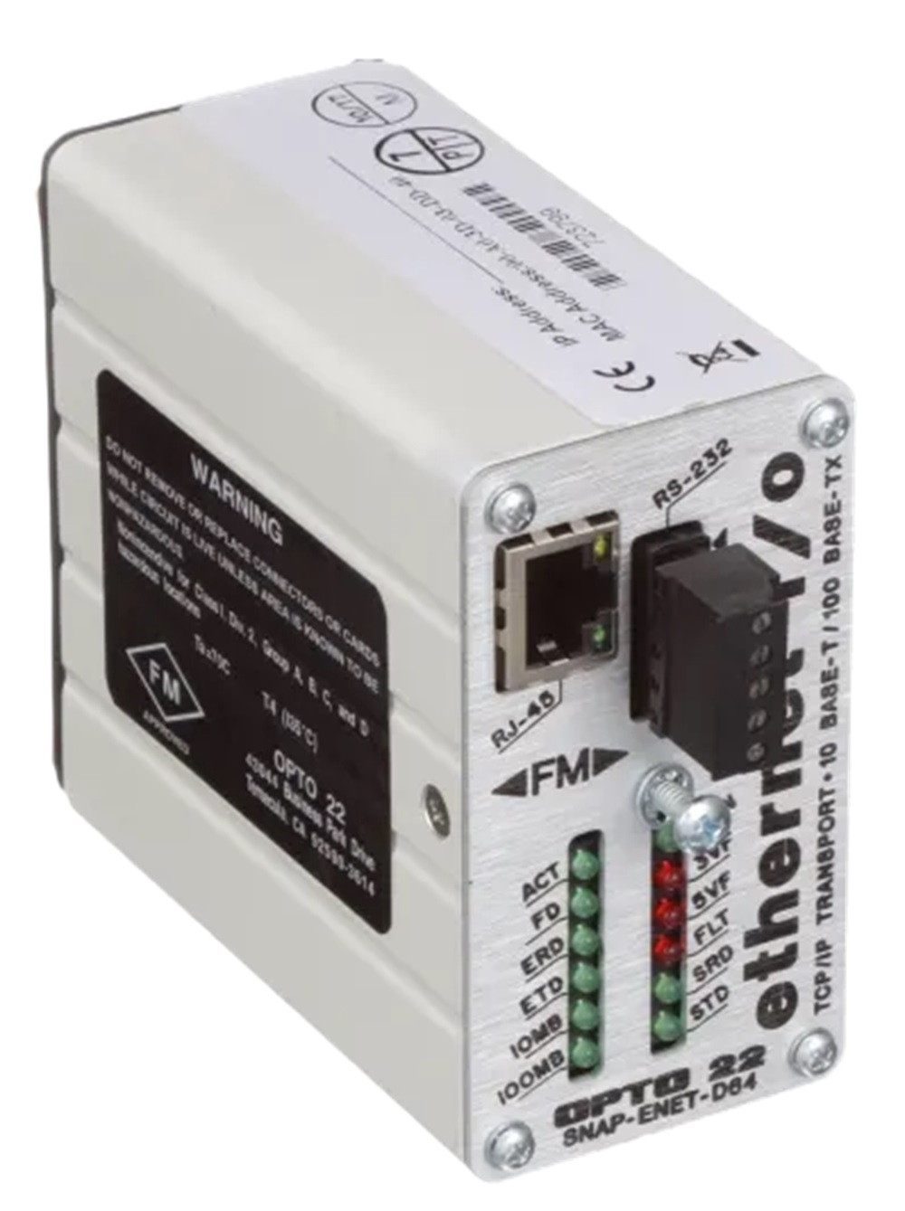 Opto 22 SNAP-ENET-D64 SNAP Ethernet I/O Brain, Digital-Only - Image 1