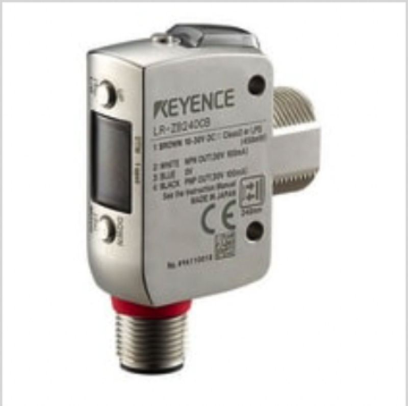 Keyence LR-ZB90CB Self-Contained CMOS Laser Sensor, M18 Threaded Mount w/ M12 - Image 1