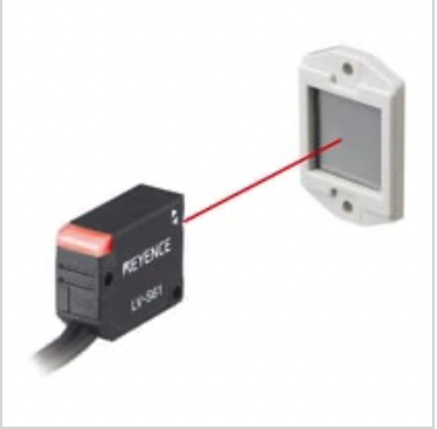 Keyence LV-S61 Multi-Purpose Digital Laser Sensor Head, Retro-Reflective, Small - Image 1