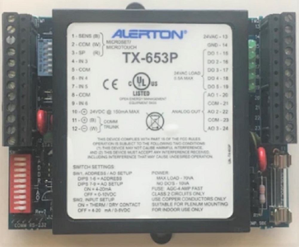 Alerton TX-653P PLC Programmable Logic Controller for HVAC - Image 1