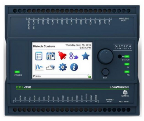 Distech CDIL-350X-00 ECL-350 LonWorks Programmable Controller w/LCD, 10UI 8UO - Image 1