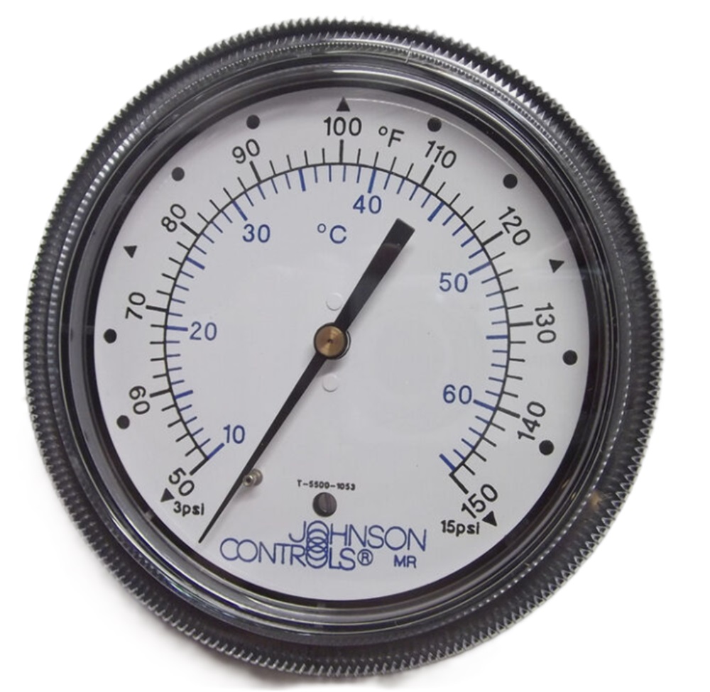 Johnson Controls T-5500-1053 Pneumatic Temperature Indicator, 50 to 150 Deg F - Image 1