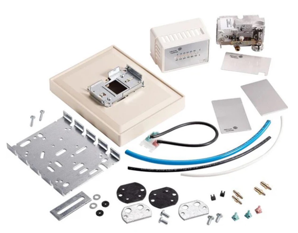 Johnson Controls T-4002-301 Single Temp Direct Acting Thermostat w/ White Cover - Image 1