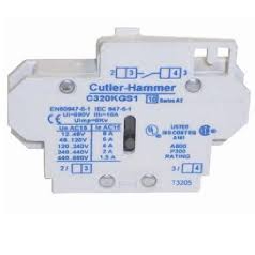 Cutler-Hammer C320KGS1 Heavy-Duty Freedom Series Auxiliary Contact, 1 NO Contact - Image 1