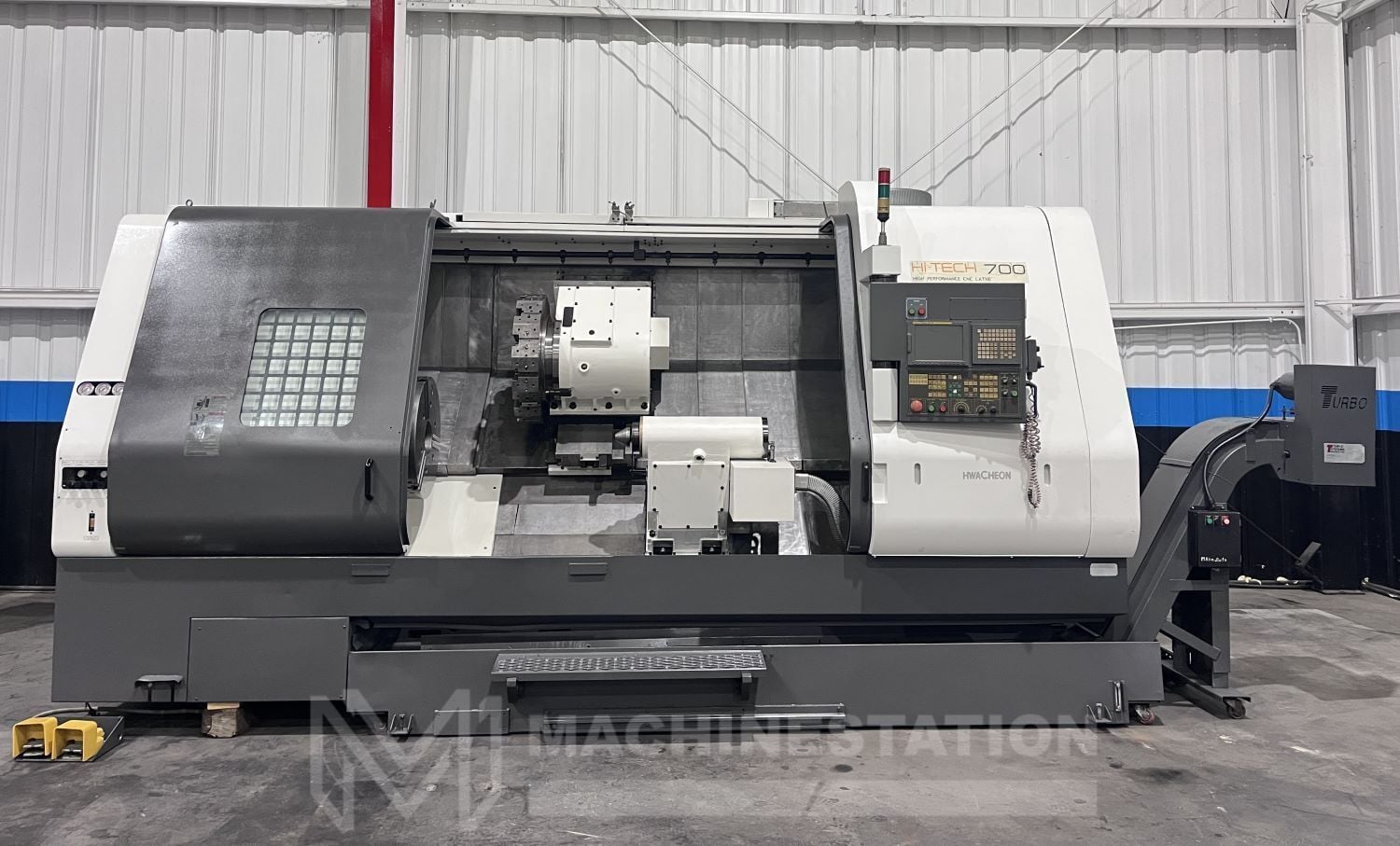 Hwacheon #Hi-Tech-700, CNC turning center, 35.4" swing, 24" chuck, 3-jaw, 4.9" bar, 80" centers, 27.56" dia. - Image 1