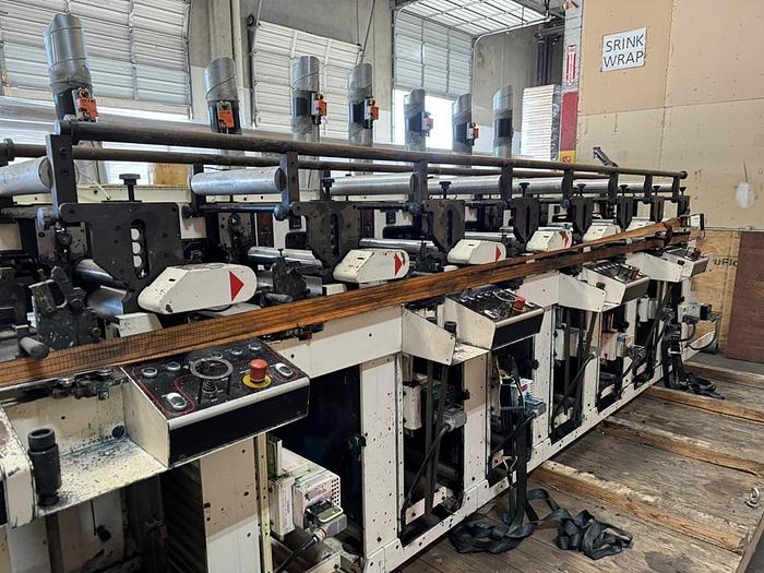 Nilpeter #FB4300, 15" wide 8-color flexo press, 1 die cutting station, gas drying, complete - Image 5