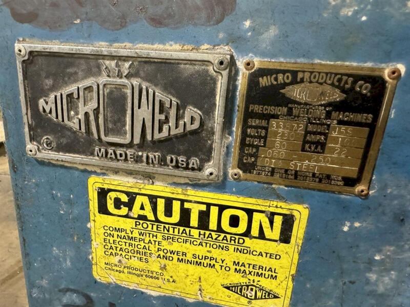 Microweld #J5S, butt welder, .060"-.250" wire diameter, 100 amps, 22 KVA, 230 V. - Image 6