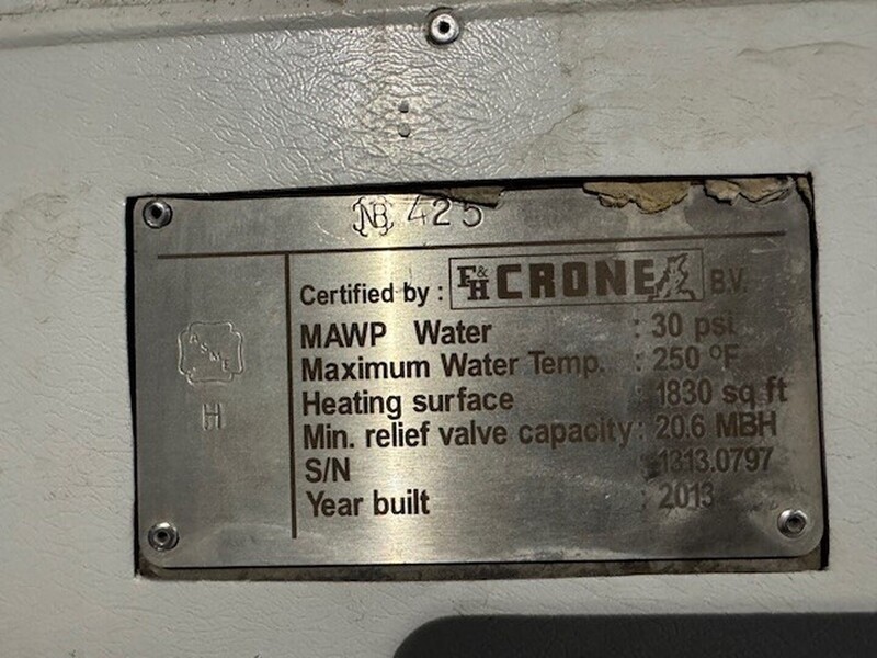 21 BTU, Crone #CLW-170, 6000 KW hot water boiler, 8046.133 HP, 30 psi, 2013 - Image 3