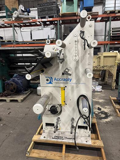 12" Doctor Machine, Accraply Standford #DM12, fife web guide, splice table, 1640 FPM, 2019 - Image 6