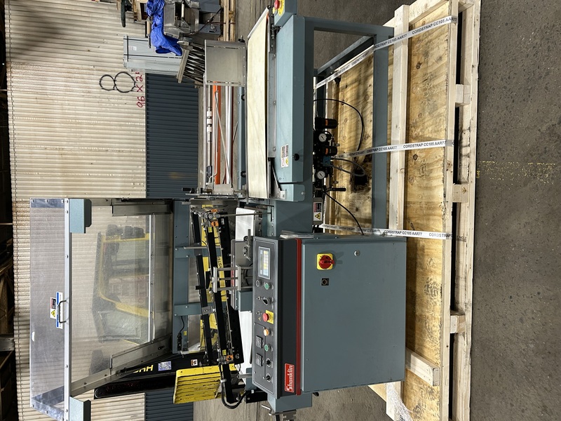 Shanklin #A27A, L-bar shrinkwrapper, smooth belt to belt transfer, automatic film advance, 2007 - Image 1