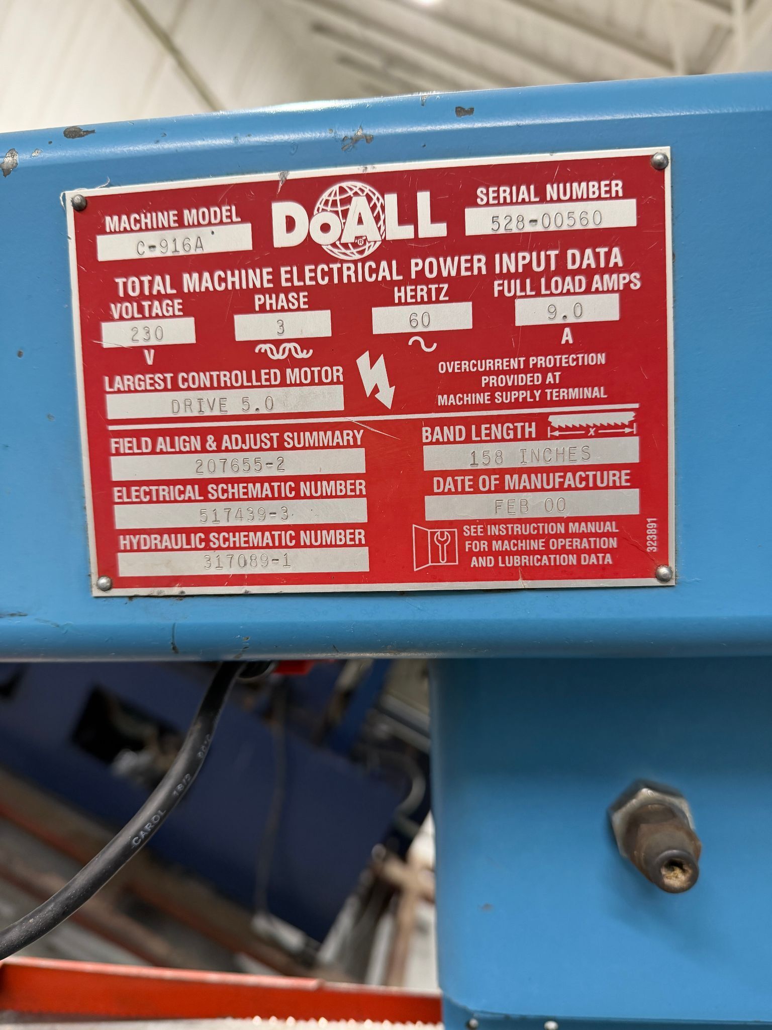 DoAll #C-916A, horizontal band saw, 2000 - Image 4