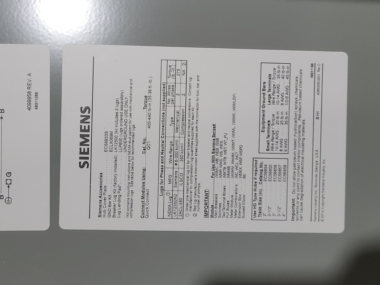 600 Amps, Siemens, WB1600C, Service Entrance Breaker Module, 1-phase, 3-Wire, 240 V - Image 8