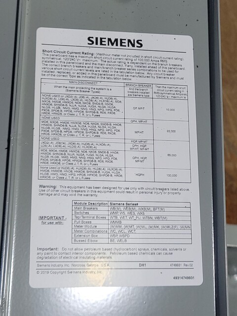 1200 Amps, Siemens #WMM41125, Power Mod Modular Metering System, 125 Amps Branch, 240 V - Image 5