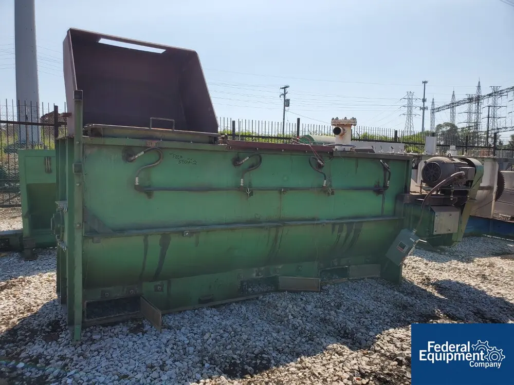 150 cu.ft. Ribbon Blender, carbon steel, bottom discharge, 48" width x 144" L trough, 20 HP - Image 1
