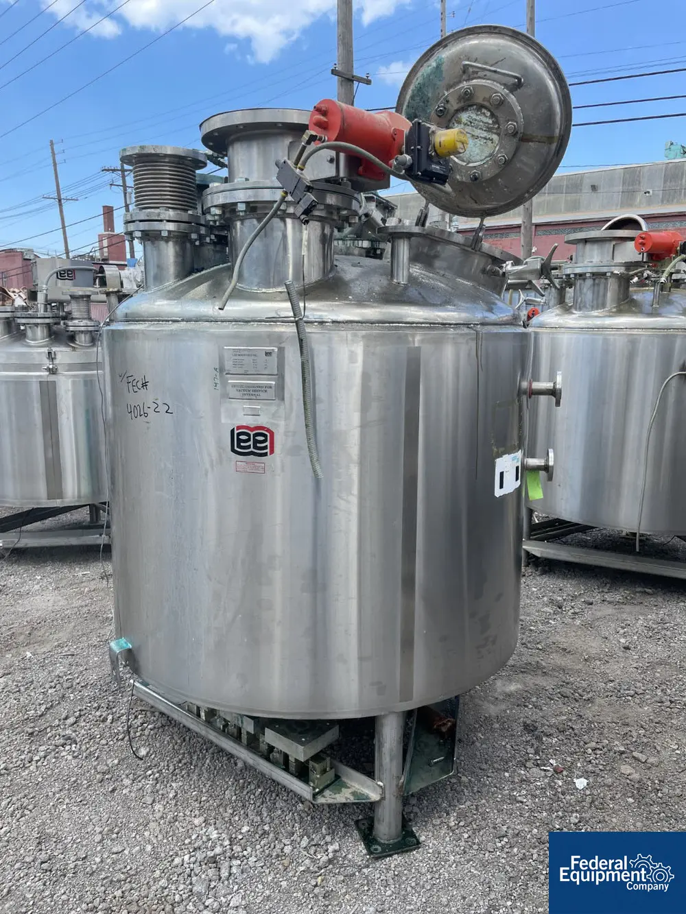 360 gallon Lee #360U, Reactor, Stainless Steel, 60" diameter x 27.74" straight side, 20 psi/FV @ 300 F - Image 5