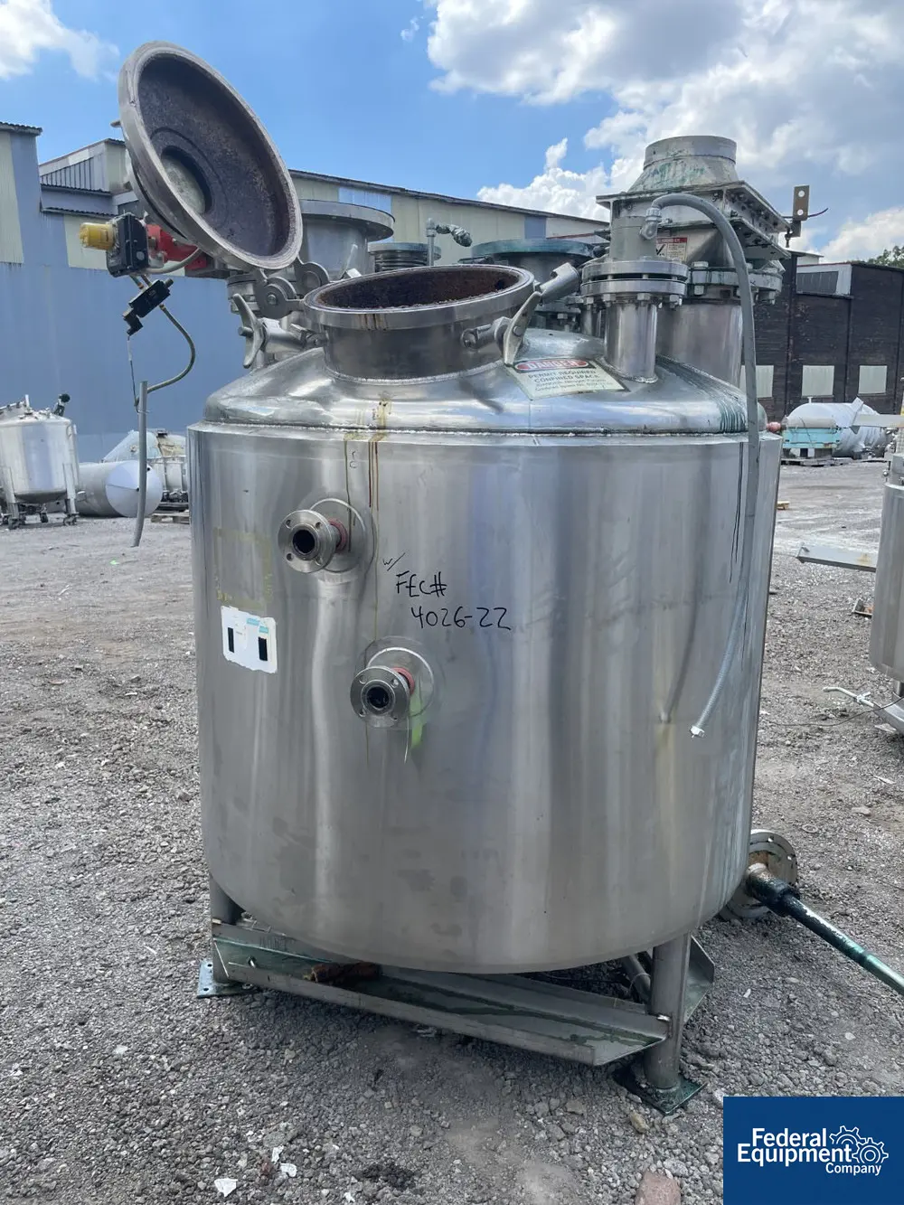 360 gallon Lee #360U, Reactor, Stainless Steel, 60" diameter x 27.74" straight side, 20 psi/FV @ 300 F - Image 6