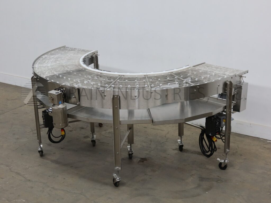 23-1/2" wide, Stainless steel 180&deg; conveyor, center drive motors w/independant vari-speed controls - Image 1