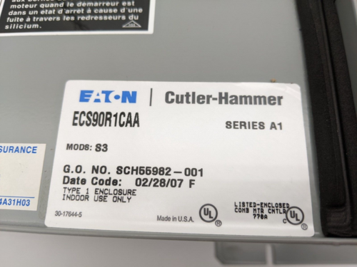 Eaton Cutler Hammer #ECS90R1CAA, Combination Starter Enclosed Control Assembly, new - Image 8