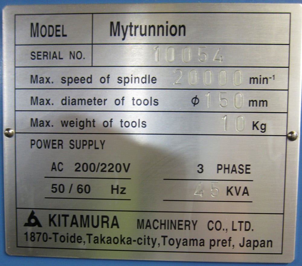 Kitamura MyTrunnion, 5-Axis machining center, Fanuc 16iMB, 32" X, 29.3" Y, 19.7" Z, 20000 RPM, 50 automatic - Image 4