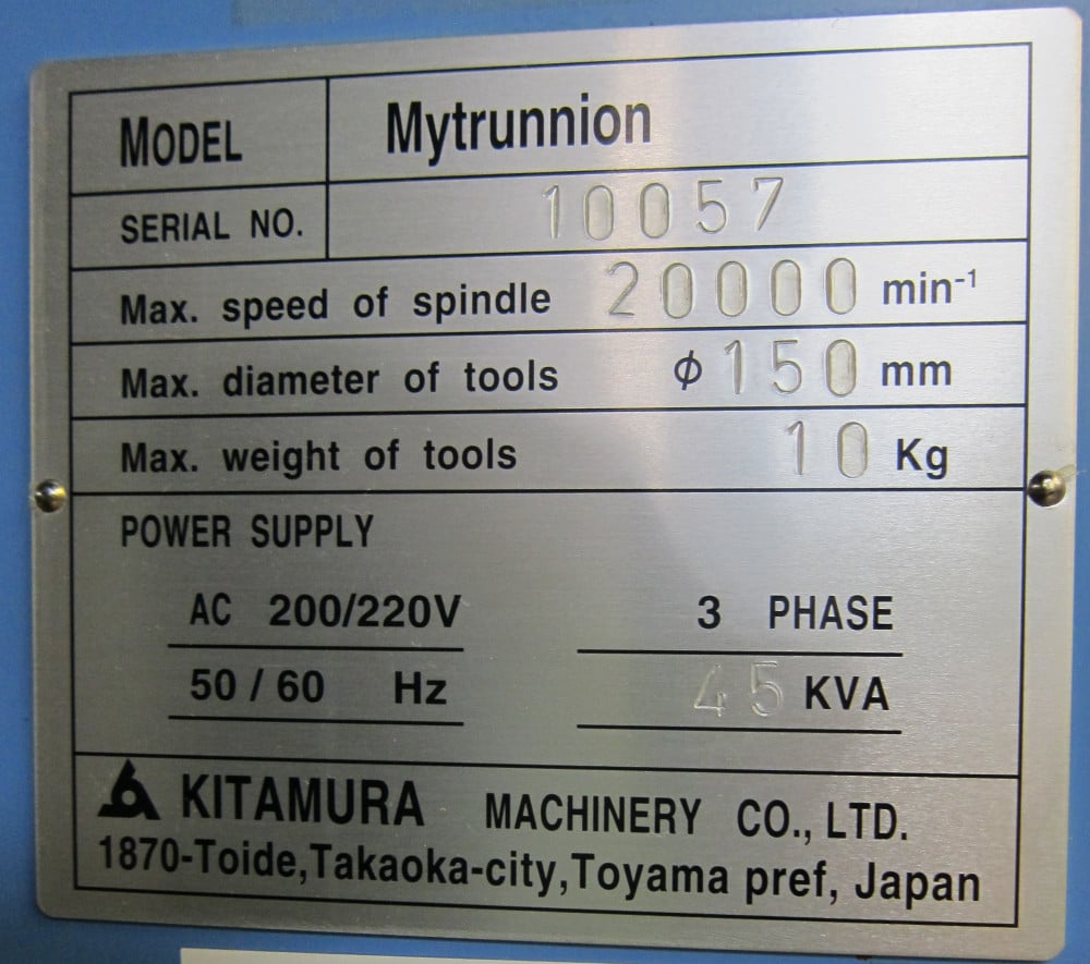 Kitamura MyTrunnion, 5-Axis machining center, Fanuc 16iMB, 32" X, 29.3" Y, 19.7" Z, 20000 RPM, 50 automatic - Image 6