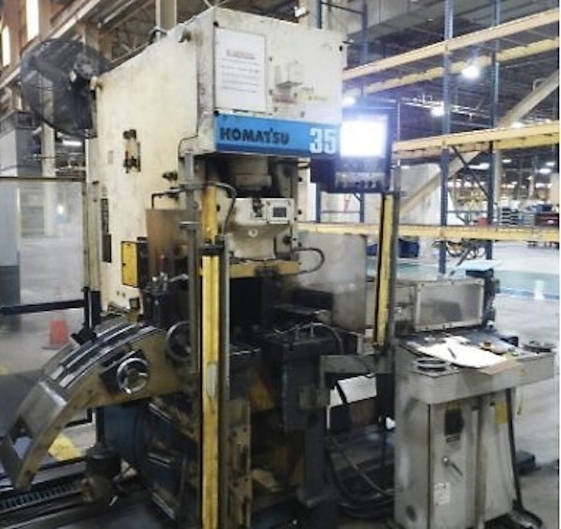 39 Ton, Komatsu #OBS-35-33, gap frame press, 3.2" stroke, 27.6X19.7" bed, 60-120 SPM, 2.2" motorized slide - Image 1