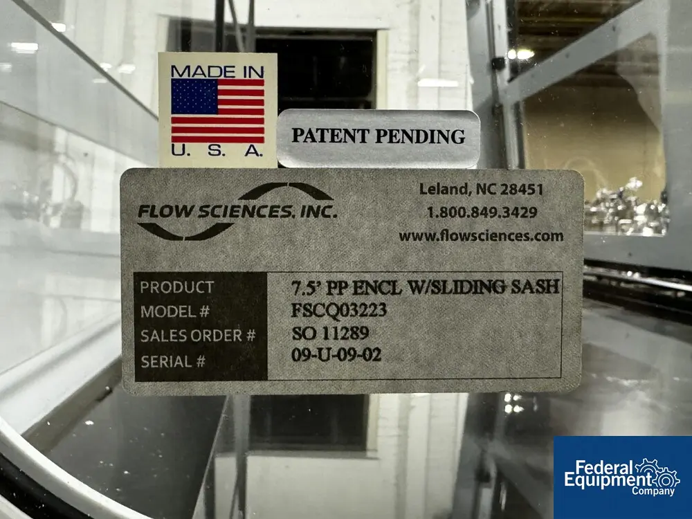 Flow Sciences #FSCQ03223, Hood, 90", plastic construction, with dual model FS472018x36 HEPA blowers, on - Image 2