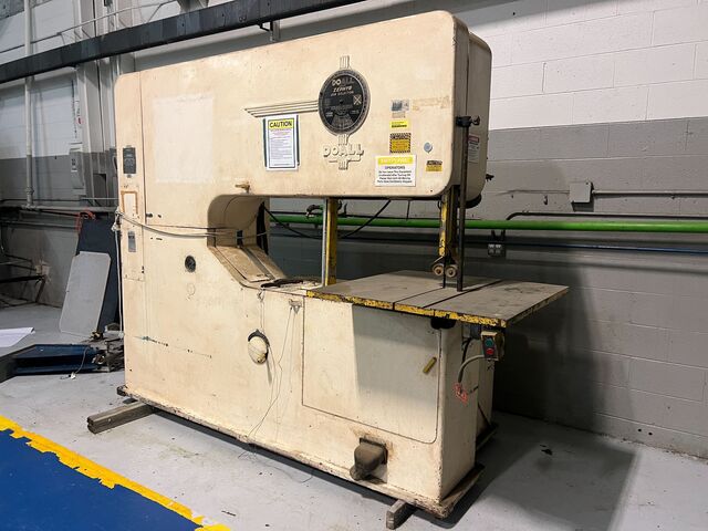 60" x 26" DoAll Zephyr #ZV-60-26, vertical band saw, extended throat, 36" x 36" tilting table - Image 1