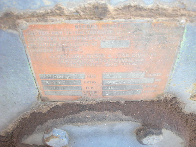 51 HP @ 583/1 RPM, Cleveland #25-70RFA, Worm Gearbox, 600:1 Ratio, 1.75 service factor - Image 2