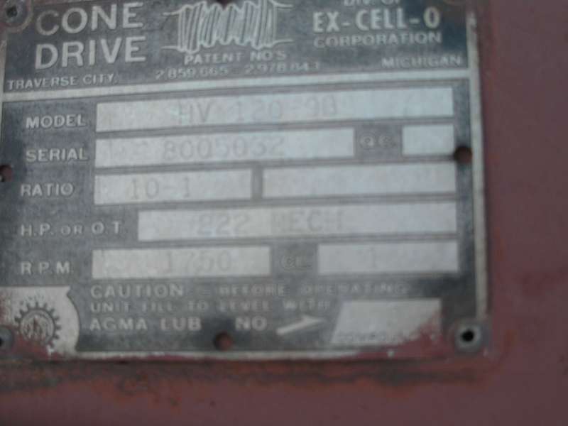 222 HP @ 1750/35 RPM, Cone Drive #HV120-9B, Worm Gearbox, 10:1 Ratio - Image 5