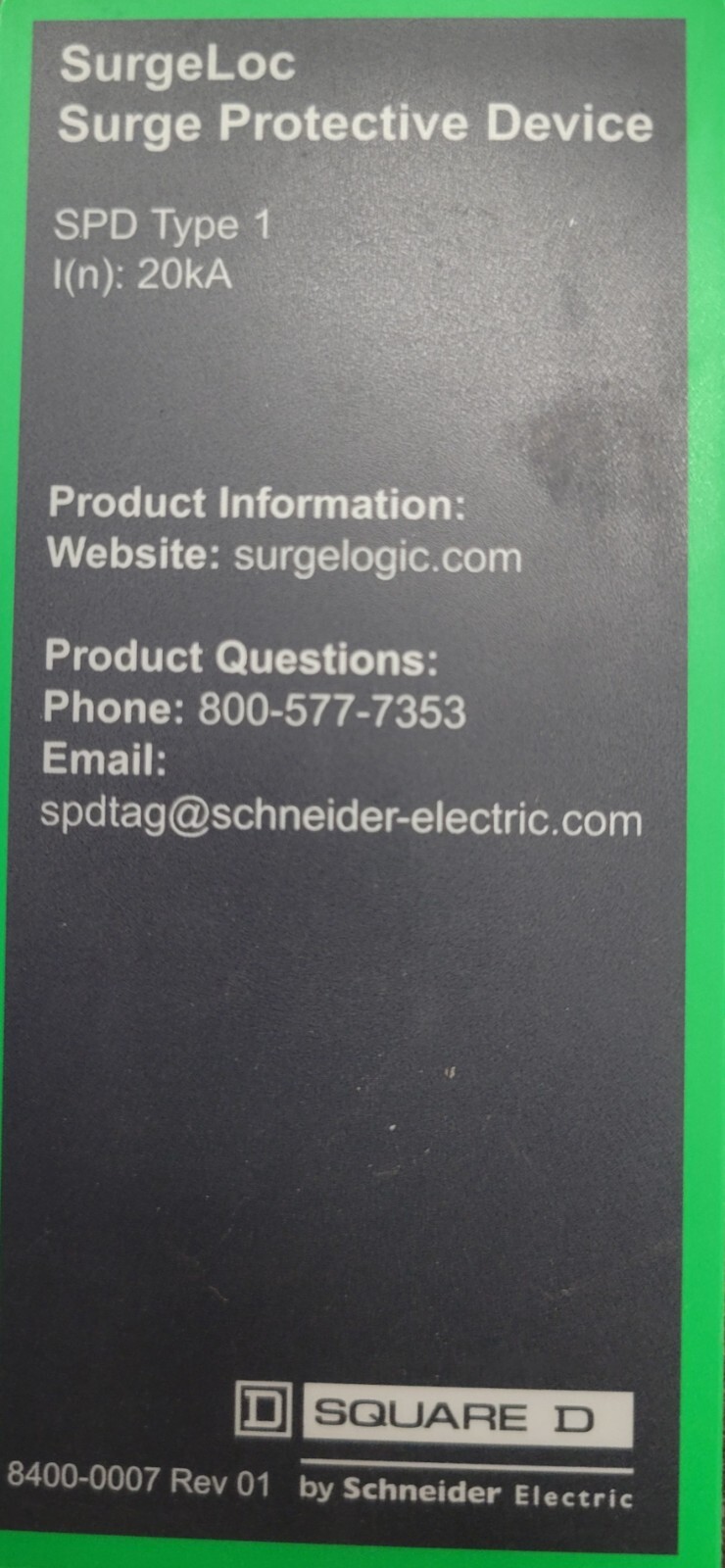 Square D #SSP02BIA12PBQ1, Surge Protective Device 208Y/120V 3PH 20kA SPD Type 1 - Image 8
