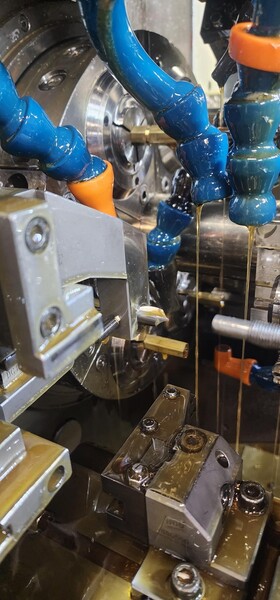 Gildemeister #GS-20-6, CNC Swiss type screw machine with bar feeder, multi-spindle - Image 5