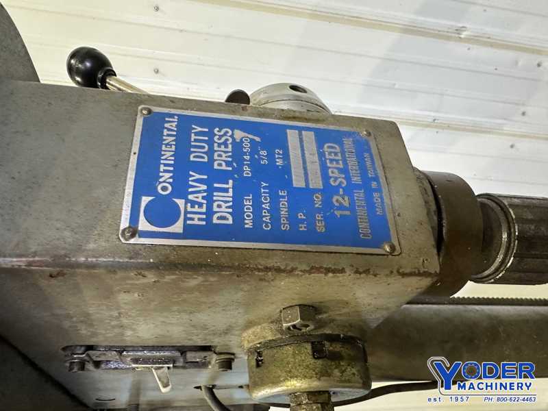 Continental #GP14-500, table top drill press, #MT2 spindle taper, 12 speeds, 1/2 HP - Image 2
