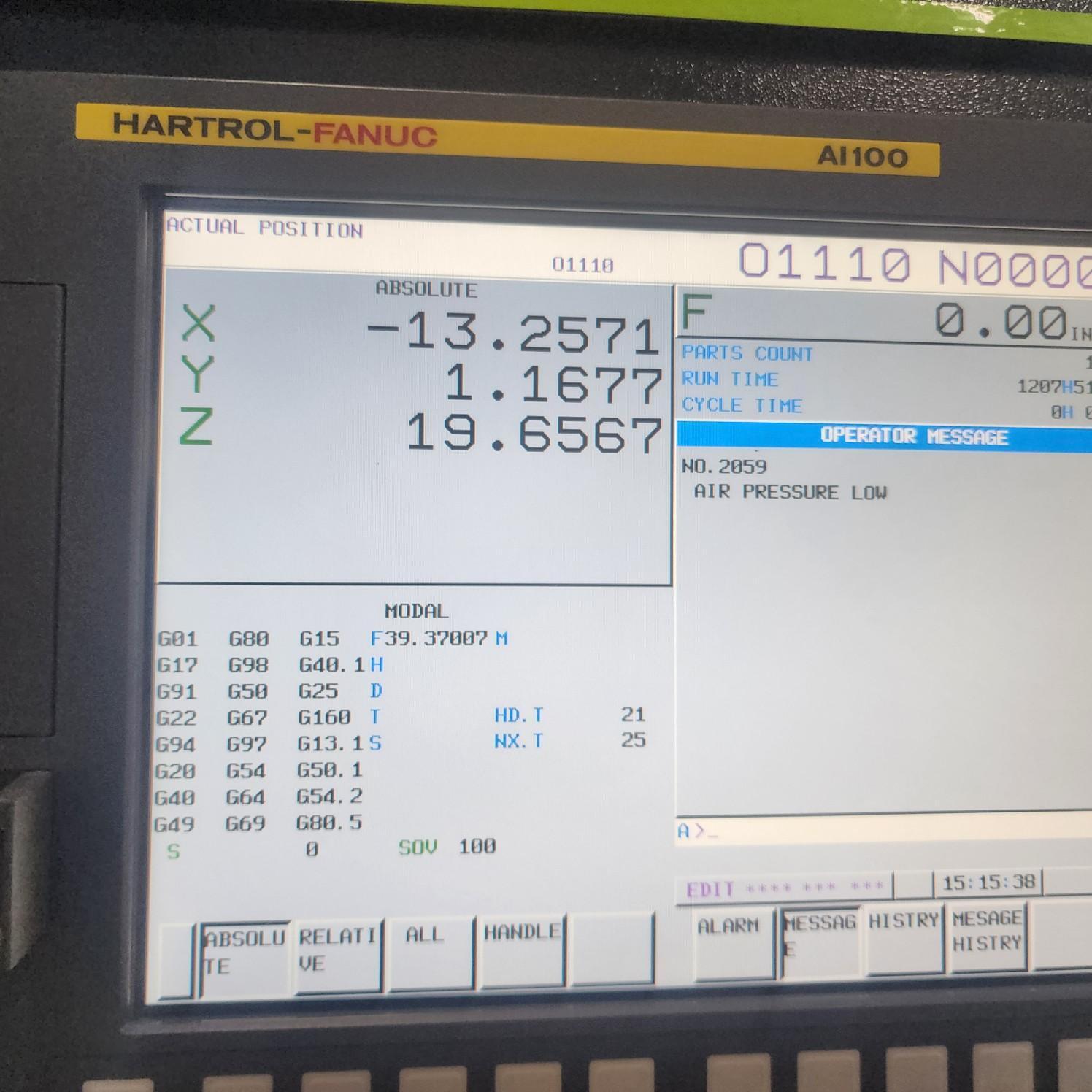 Hartford Taiwan #LG-800, CNC vertical machining center, 3.5" X, 20" Y, 24.8" Z, 8000 RPM, 10 HP,Fanuc AI-100 - Image 3