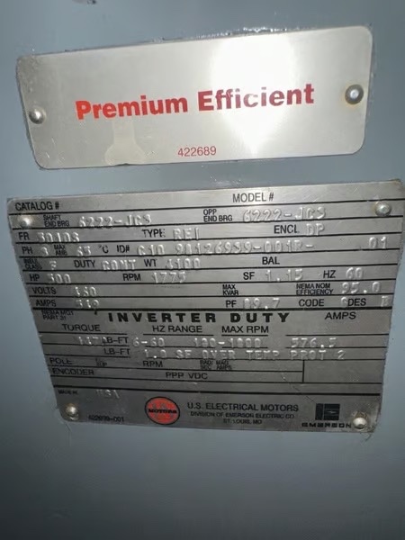500 HP 1775 RPM U.S. Motors, Frame 5010S, DP, new, 460 Volts - Image 2