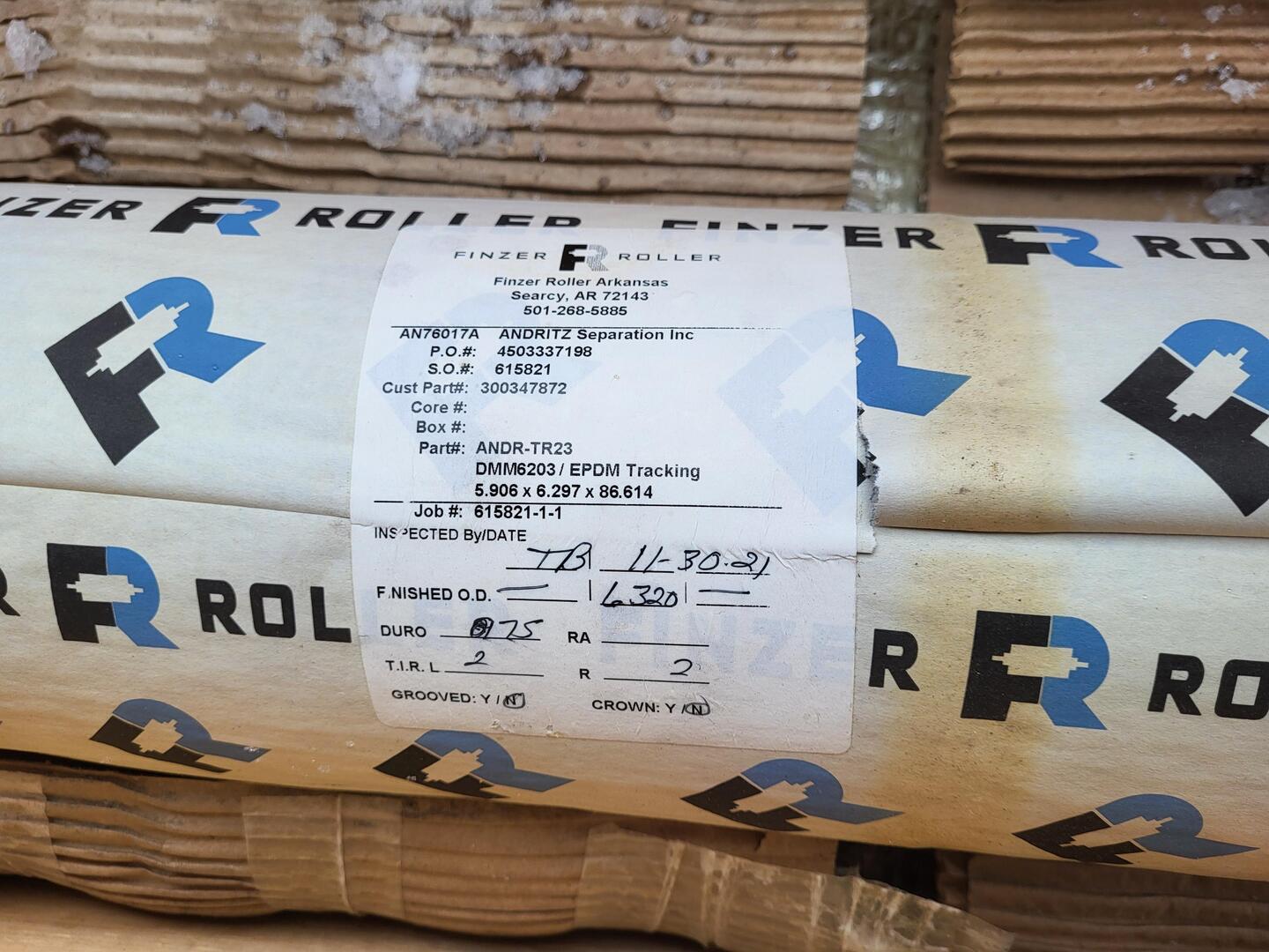 Finzer Roller #AN76017A ANDR-TR23, DMM6203 / EPDM, new - Image 2