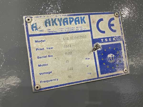 6' x 5/8" Akyapak #AHS12/14x2100, plate bending rolls, hydraulic drop end, hydraulic roll adjustment, 12 HP - Image 6