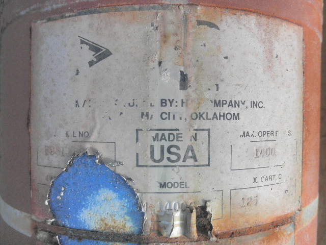 PE Larkin #MM-14006-F, Pulsation Dampener Cartridge, 125 psi max Charge, 1400 psi max Oper. Pressure - Image 3