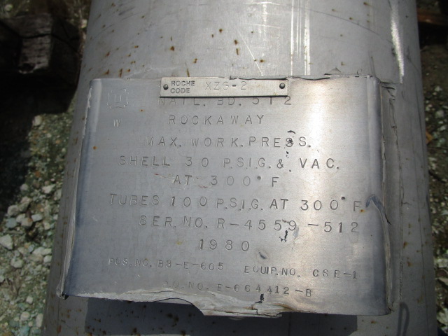 848 sq.ft., 30FV psi shell, 100 psi tube, Rockaway, 300°F, pre-evaporator condenser, 1980 - Image 7