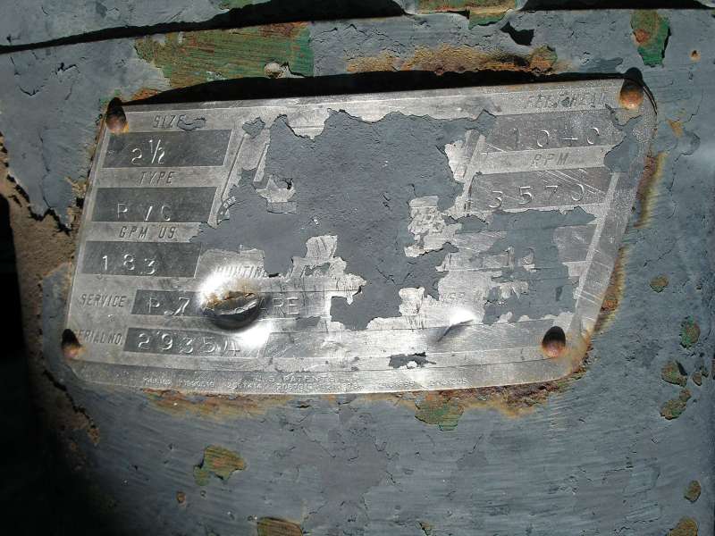 183 GPM @ 1040' TDH, Pacific #RVC-2.5, Centrifugal Pump, Horz., 1-Stage, 5" suction, 2.5" discharge, 3570 RPM - Image 10