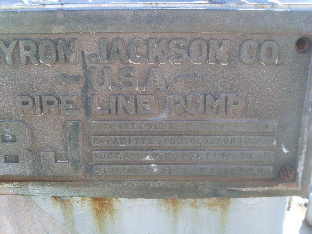 870 GPM @ 1150' TDH, Byron-Jackson #4x6-OLMX, Centrifugal Pump, Horz., BB3, 4-Stage, 6" suction, 4" - Image 5