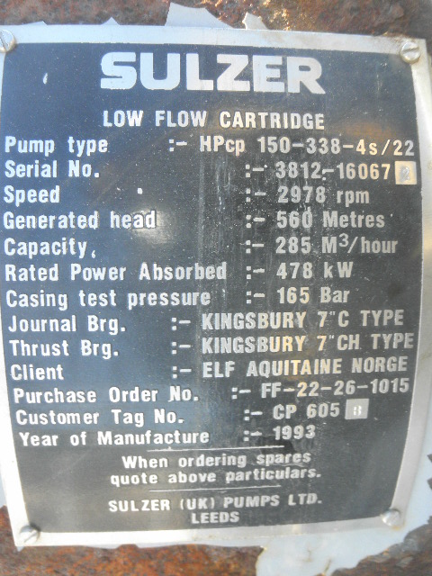 1255 GPM @ 1837' TDH, Sulzer Bingham #HPcp-150-338-4s/22, Centrifugal Barrel Pump, Horz., BB5, Multi-Stage - Image 9