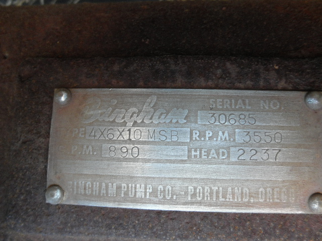 890 GPM @ 2237' TDH, Sulzer Bingham #4x6x10-MSB, Centrifugal Pump, Horz., BB3, 6-Stage, 6" suction, 3" - Image 6